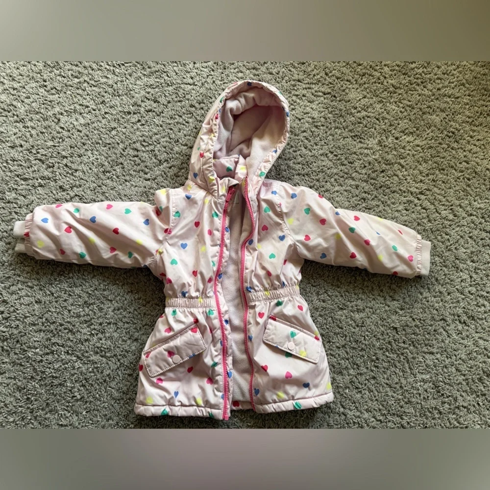 Preloved Old Navy Pink Jacket with Colorful Hearts